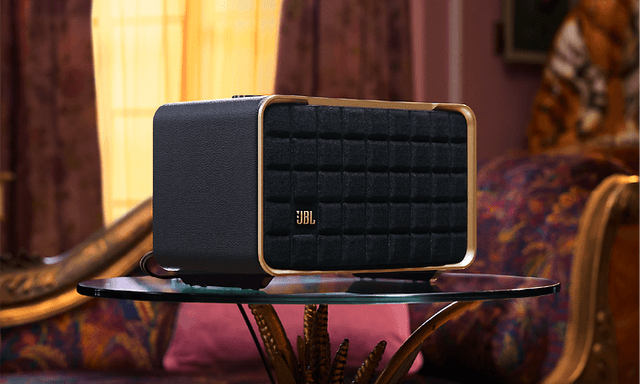 Enriched - CE - JBL Authentics 200 on a table up close